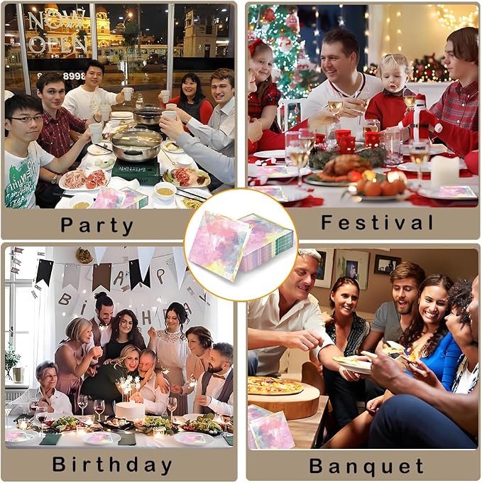 80-Pack Napkins Disposable Paper Towel Cocktail Dinner Party Decoration - Image 9