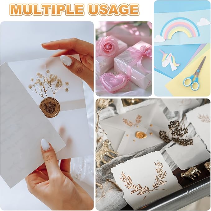MECCANIXITY 100 Sheet Colored Vellum Paper 4" x 6", 100gsm Translucent - Image 6
