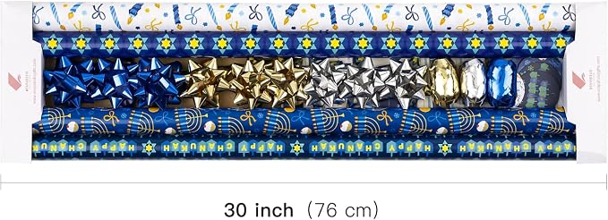 WRAPAHOLIC Hanukkah Wrapping Paper Set - Image 7