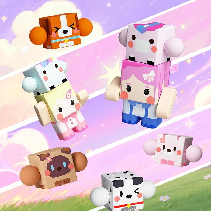 GobiDex 8PCS Magnetic Figures Playset Rotatable Animal & Character Toys - Image 9