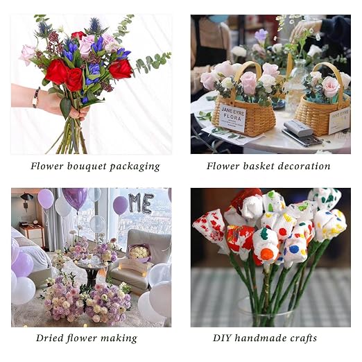 BOMEI PACK Dark Green Floral Tape 12 Rolls 1/2 inch x 30yds - Image 8