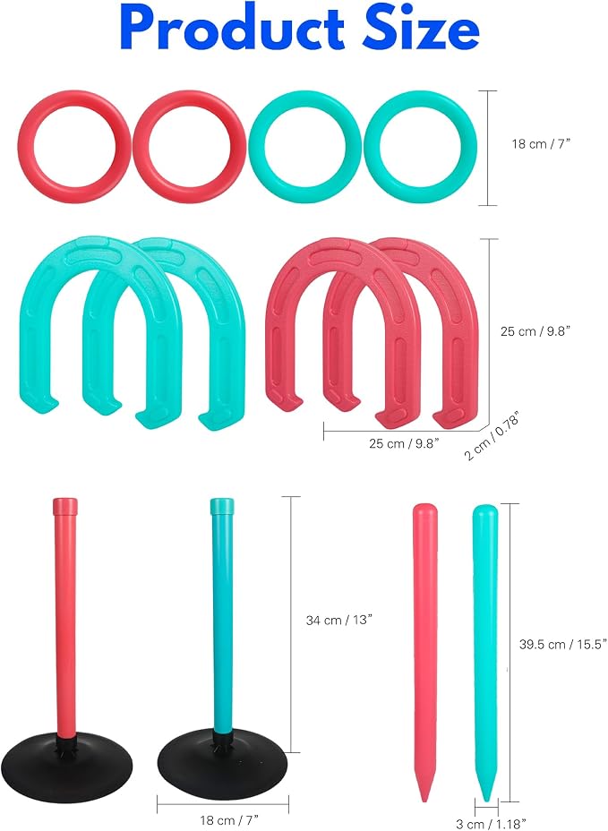 Giant Horseshoe Game Set for Adults and Family – 10" Oversized Lawn Toss Game - Image 6