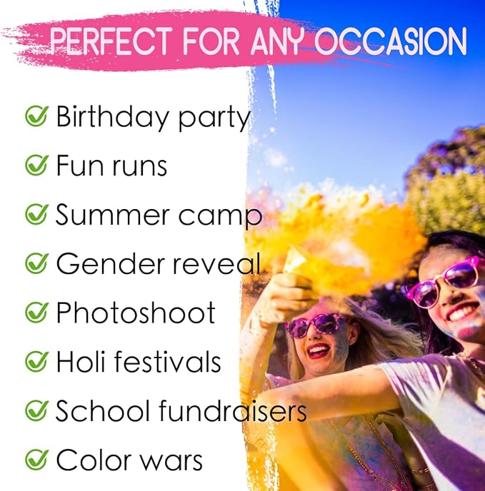 ARELUX Color Powder Balls-24 Packs Holi Powder Colors Chalk Balls, 200+ Throws - Image 9