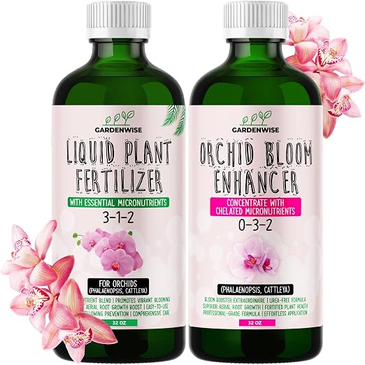 Orchid Fertilizer – Complete Orchid Plant Food Set 3-1-2 & 0-3-2 Liquid by GARDENWISE