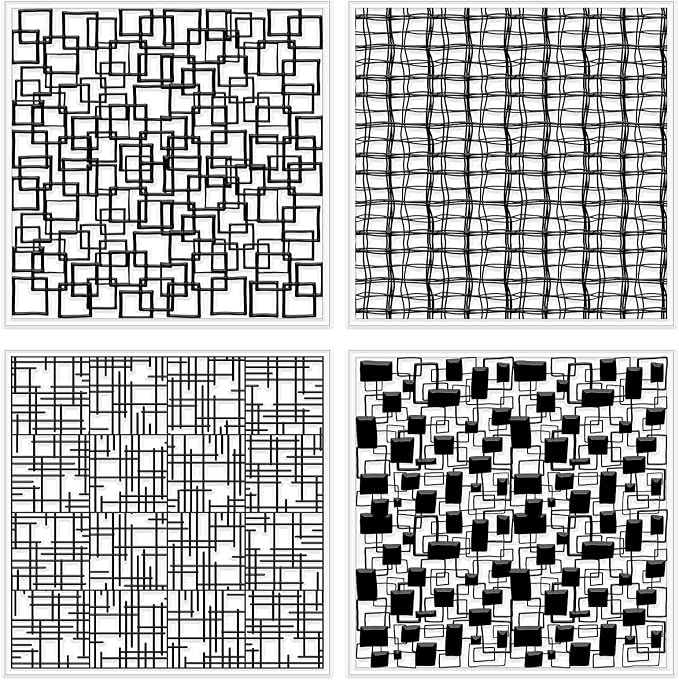 CHGCRAFT 4 Pcs Graffiti Grid Polymer Clay Texture Sheets Abstract Squares - Image 8