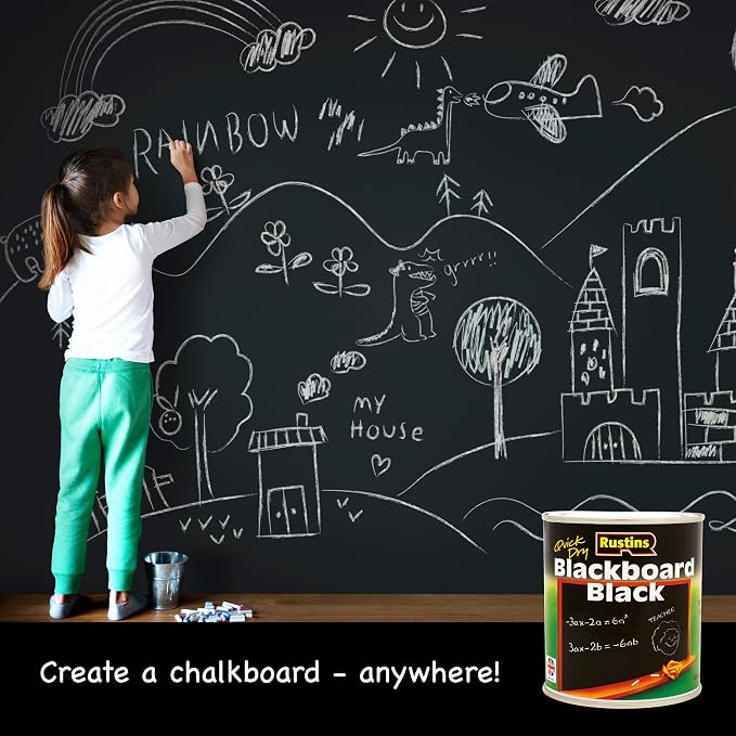 Rustins Blackboard Black Paint 500ml - Image 3