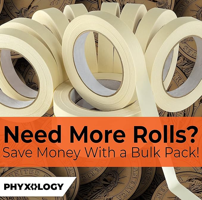 3/4 in Pro-Grade Masking Tape. Single Roll = 60 Yards of Multi-Use, Easy Tear - Image 5