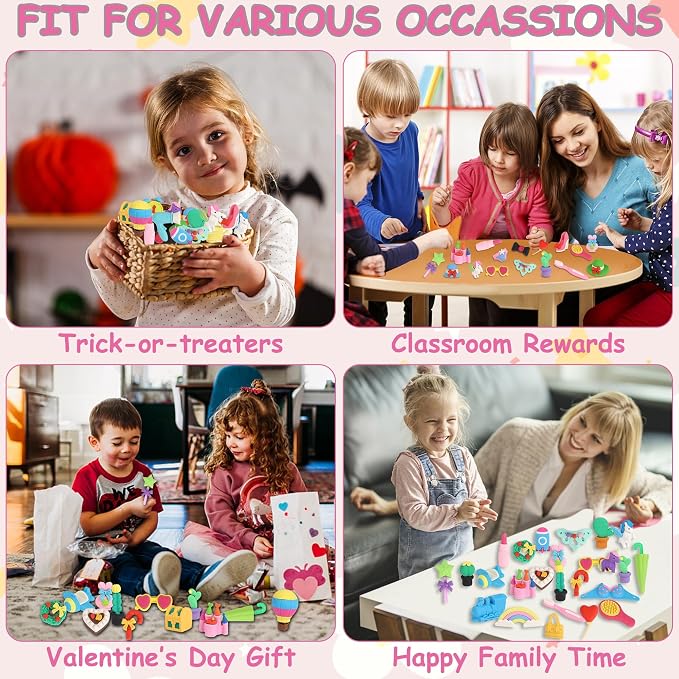 72 Pcs Erasers for Kids, Mini Pencil Eraser Bulk Classroom Prizes, Fun Puzzle - Image 7