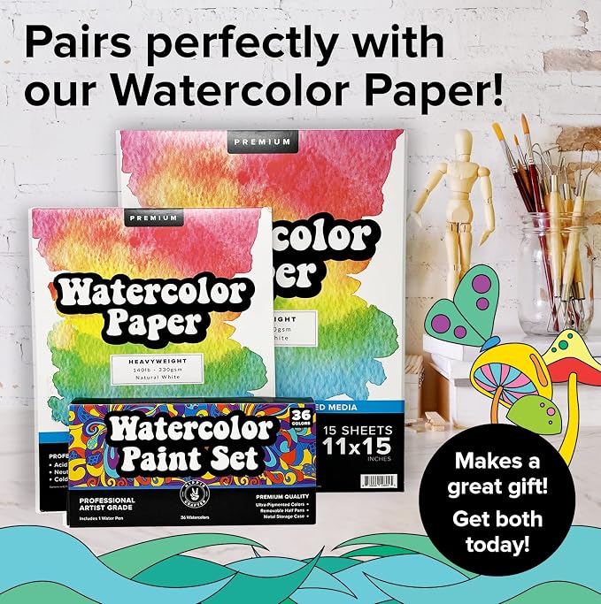 Professional Watercolor Paint Set, 36 Water Colors - Image 8