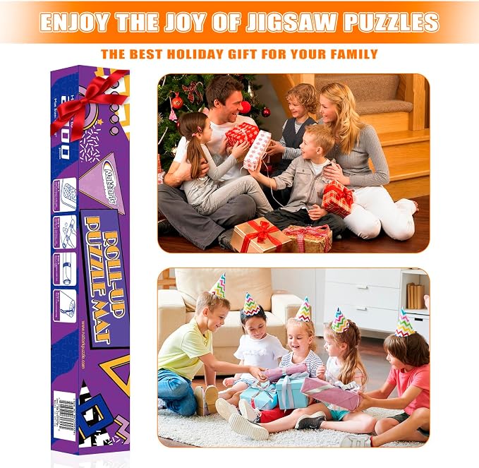 Nattork Jigsaw Puzzle Mat Roll Up,Portable Saver Pad Up to 2000 Pieces,with - Image 7