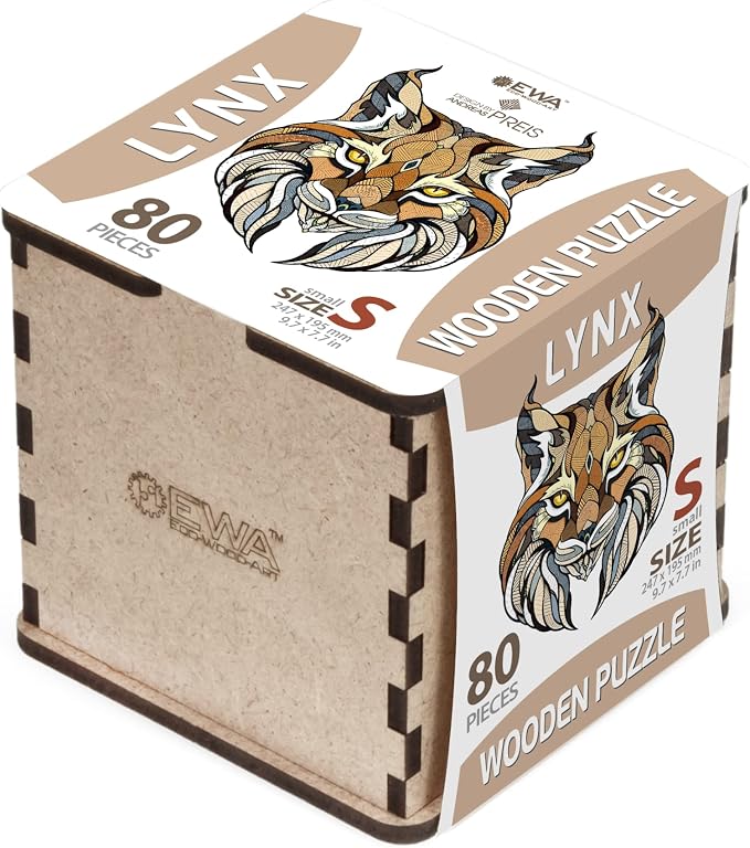 EWA Home Décor – Lynx Small 80 Pieces – Wooden Jigsaw Puzzle - Image 2