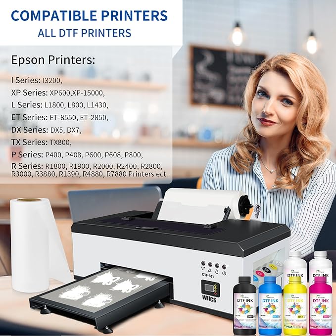 DTF Ink 500mlx6 for I3200 XP600 R1390 L1800, Heat Transfer Ink Conversion Kit - Image 5