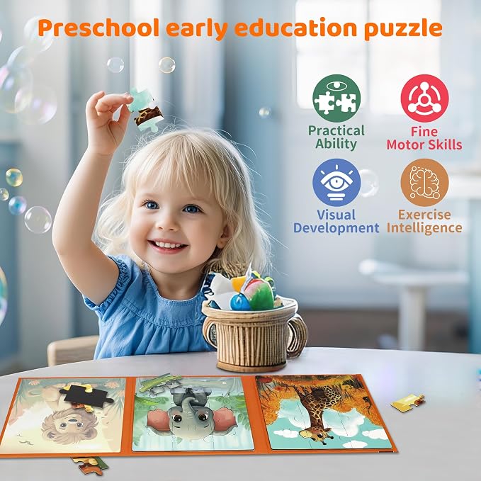 Puzzles for Kids Ages 3-5 36PCS-3 Animal Themes Magnetic Puzzles for Kids 4-6 - Image 7