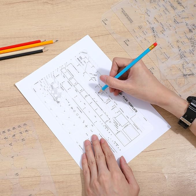5 Pcs Interior Design Drawing Templates, Reusable Architectural Templates - Image 7