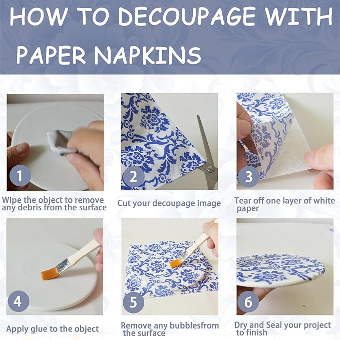 21 Pack Assorted Floral Napkins Decoupage Decorative, Decoupage Napkins - Image 7