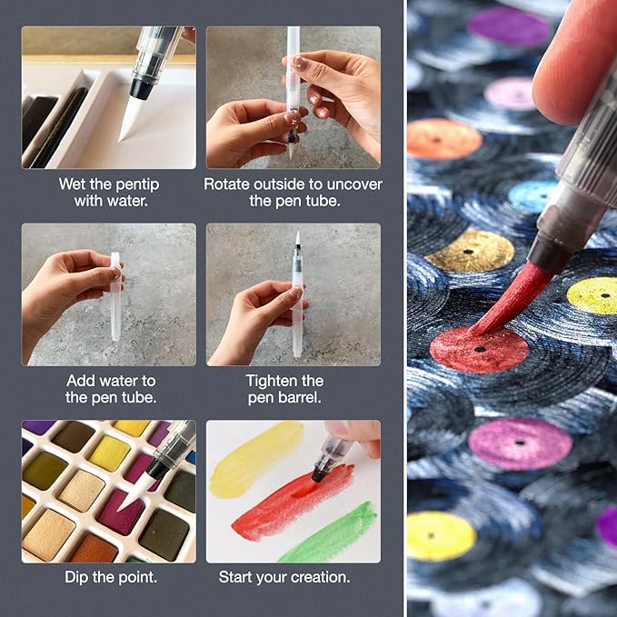 Watercolor Paint Set, 100 Colors in Nature Bamboo Box, Portable Water Colors Kit - Image 6