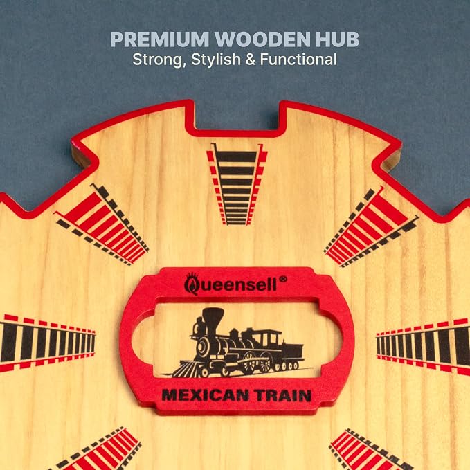 Queensell Wooden Mexican Train Hub – Mexican Train Accessories - Image 8