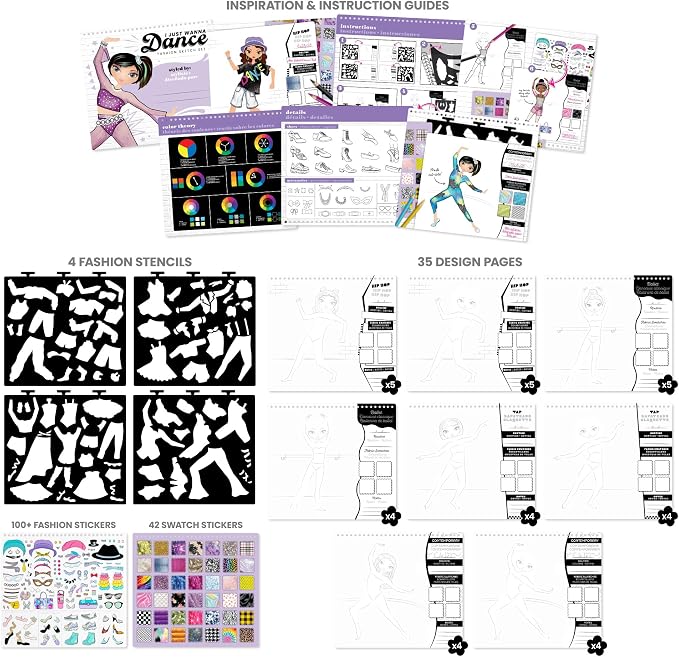 Fashion Angels I Just Wanna Dance Fashion Sketch Set, Create Dance-Themed - Image 7
