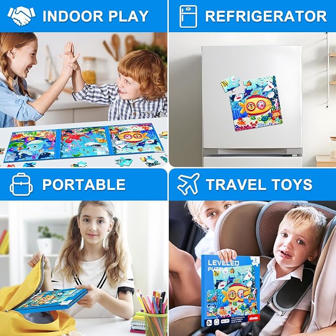 Magnetic Puzzles for Kids Ages 3-5, 3 in 1 Ocean World Toddlers Magnet Jigsaw - Image 8