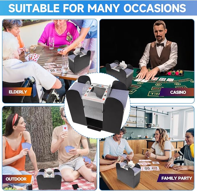 GSE Games & Sports Expert 6-Deck Automatic Card Shuffler, AC/DC-Power & - Image 7