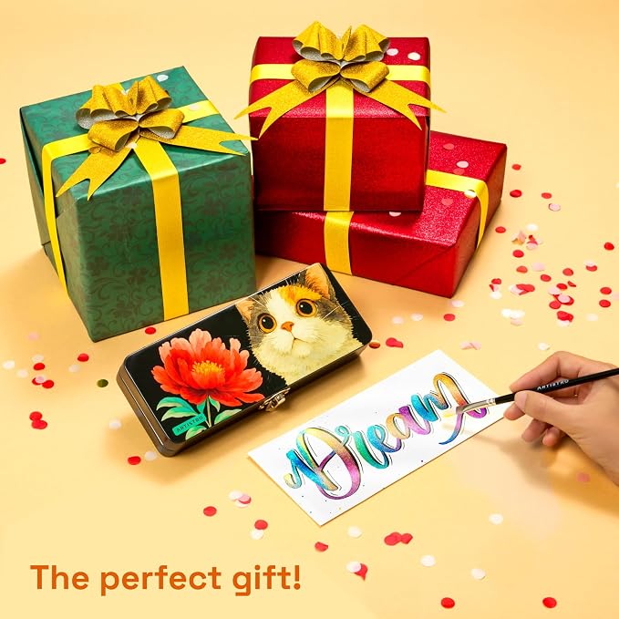 ARTISTRO 50 Metallic Watercolor Paint Set, Vivid Colors in Portable Box - Image 7