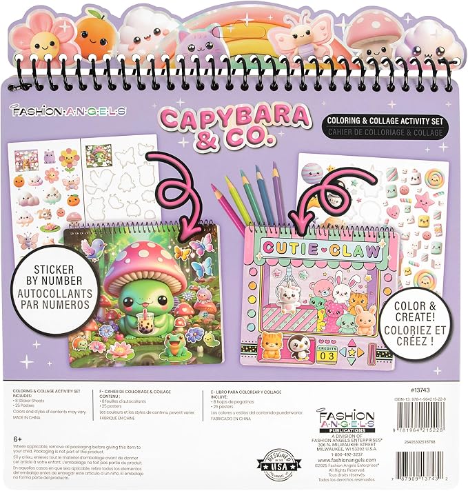 Fashion Angels Capybara & Co. Collage Activity Set, Includes 8 Sticker Sheets - Image 6