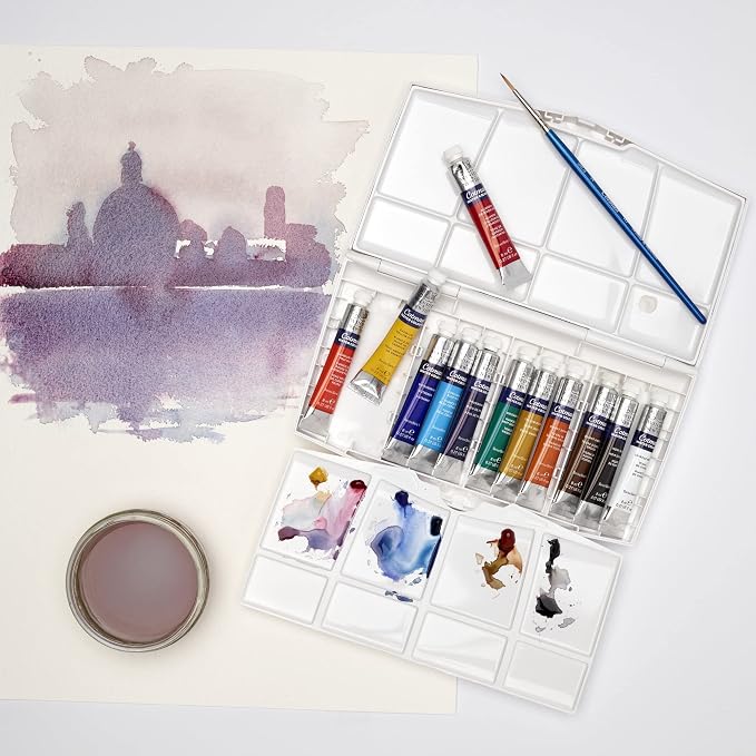 Winsor & Newton Cotman Watercolor Paint Set, 12 Colors, 8ml Tubes w/ Brush - Image 6
