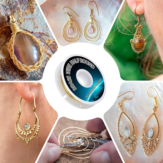 Extra Long 22 Gauge Half Round Brass Wire 0.64x0.32mm - Image 6