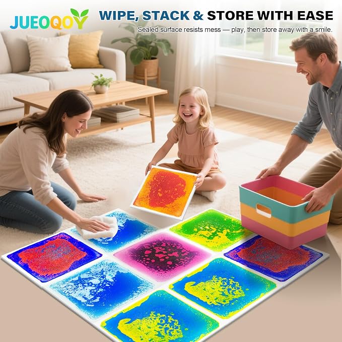 Liquid Sensory Floor Tiles for Kids Ages 3+, Interactive Color-Flow, Classroom - Image 7