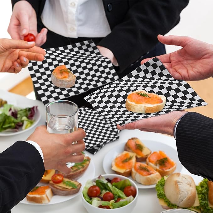 Aodaer 48 Pieces Race Car Paper Napkins Disposable Checkered Flag Napkin Racing - Image 7