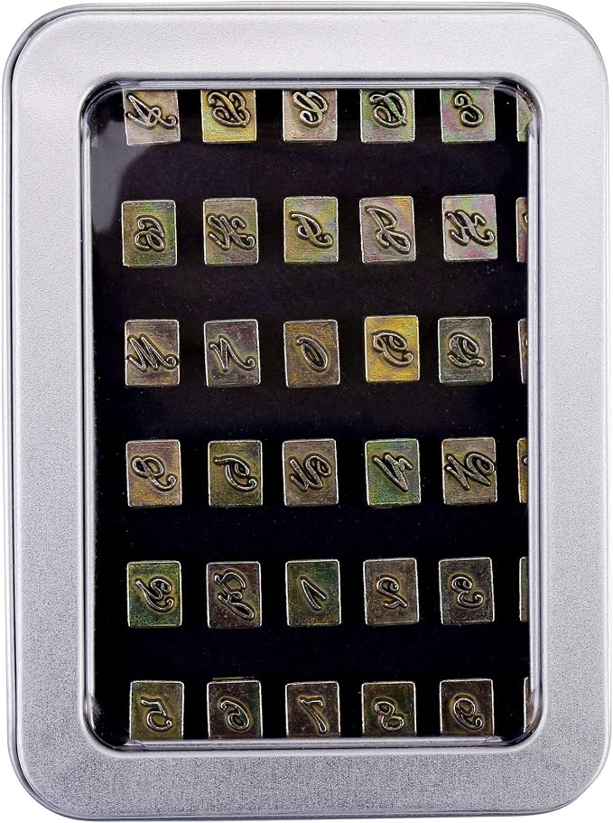 Yoption 37 Pieces Leathercarft Stamping Tool Set, 6mm Alphabet Letters and - Image 7