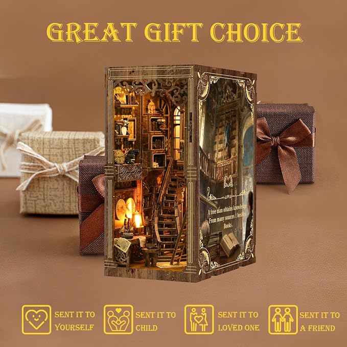 Book Nook Kits for Adult, DIY Miniature House Kit 3D Wooden Puzzles Miniature - Image 7