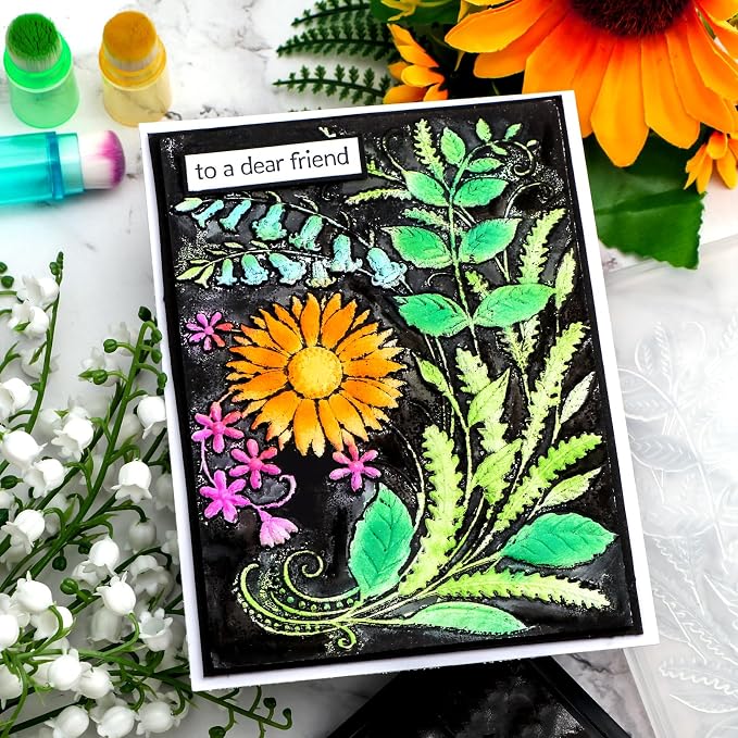 BAOFALI 3D Embossing Folders Sunflowers Leaves Textured - Image 7