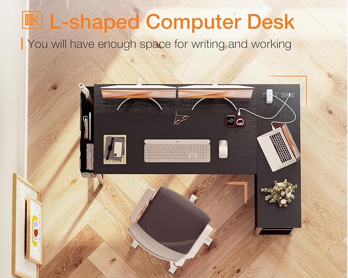 ODK 48 Inch Small L Shaped Gaming Computer Desk - Image 6