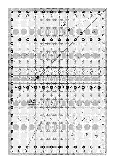 Creative Grids Quilt Ruler 12-1/2in x 18-1/2in Rectangle – CGR1218 – Made in USA by CreativeGrids