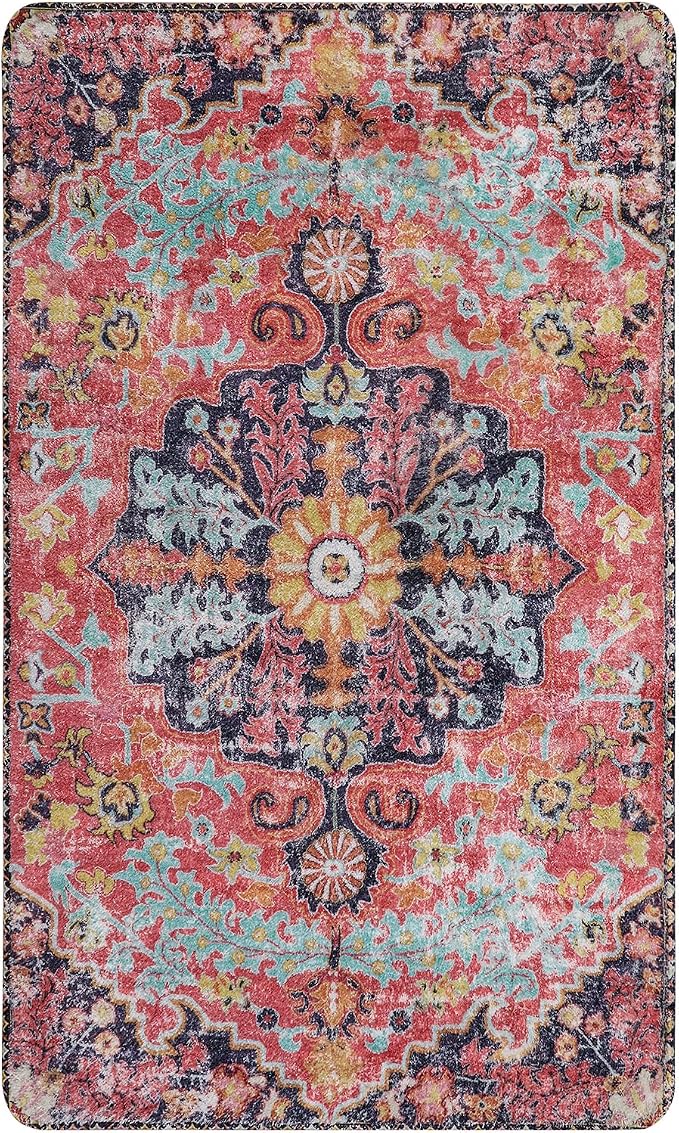 Lahome Bohemian Floral Medallion Area Rug - Image 9
