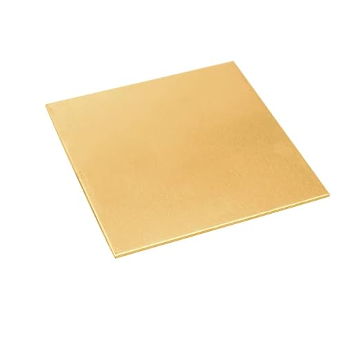 8 Gauge Brass Sheet，H62 Brass Plates Metal 0.118" Thickness x 5.9" Width x 5.9" by Tynulox
