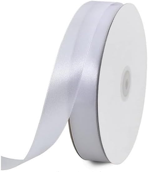 TONIFUL 1 Inch x 100yds White Satin Ribbon, Thin Solid Color Satin Ribbon - Image 7