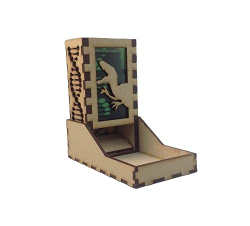 Raptor Mini Dice Tower v1 Green Acrylic Window Laser Cut MDF Unique Gift by AtomicLaserCutDesigns