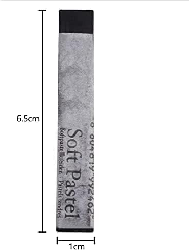 6pcs Square Black Soft Pastel Set, Professional Artist's Sketching Chalk - Image 3