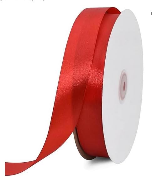 TONIFUL 1 Inch x 100yds Red Satin Ribbon, Thin Solid Color Satin Ribbon - Image 7