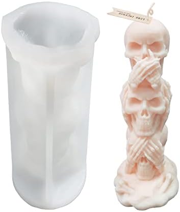 TOPYS 3D Skull Candle Silicone Mold Halloween Party Supplies DIY Resin Skull by Unknown