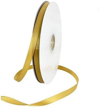 TONIFUL 3/8 Inch x 100yds Dark Gold Satin Ribbon Thin Solid Fabric Ribbons Roll - Image 7