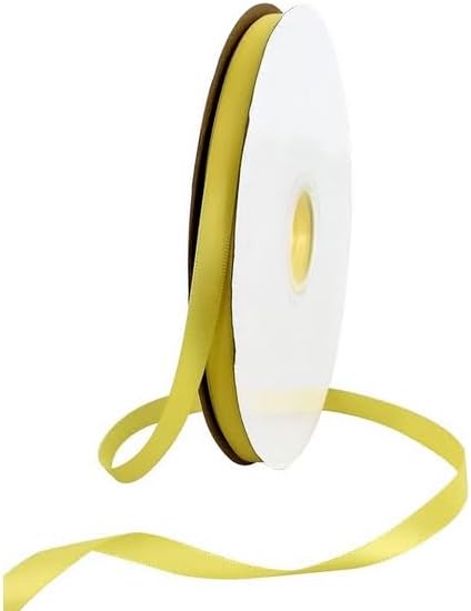 TONIFUL 3/8 Inch x 100yds Lemon Light Yellow Satin Ribbon Thin Solid Fabric - Image 7