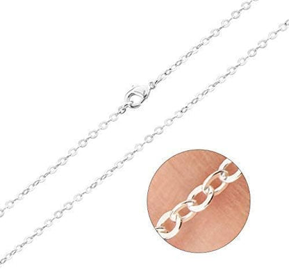 Wholesale 12 PCS Silver Plated Solid Brass Fine Flat Cable Chains Bulk by ALEXCRAFT