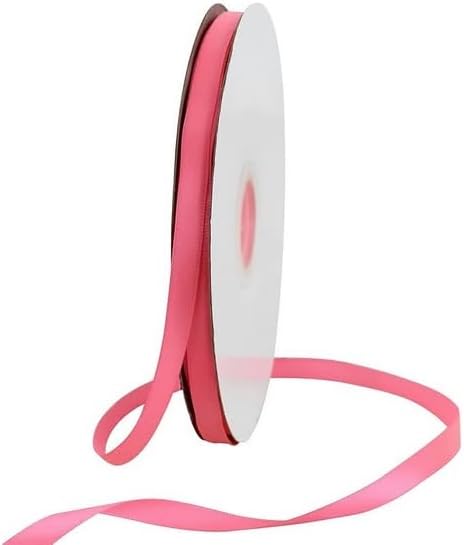 TONIFUL 3/8 in x 100yds Passion Pink Hot Pink Satin Ribbon Thin Solid Fabric - Image 7