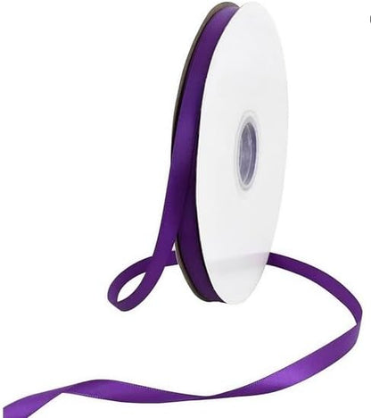 TONIFUL 3/8 Inch x 100yds Purple Satin Ribbon Thin Solid Fabric Ribbons Roll - Image 7