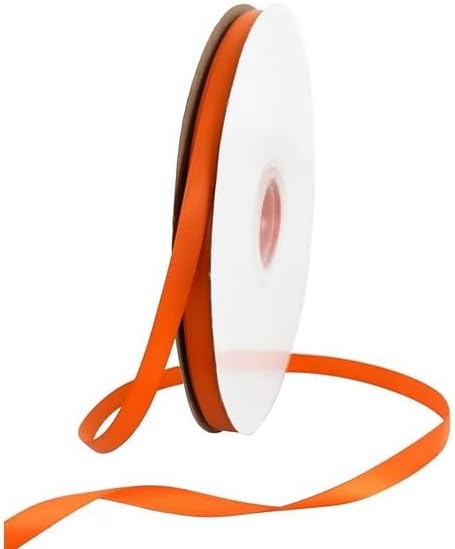 TONIFUL 3/8 Inch x 100yds Orange Satin Ribbon Thin Solid Fabric Ribbons - Image 7