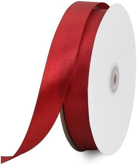 TONIFUL 1 Inch x 100yds Claret Red Satin Ribbon, Thin Solid Color Satin Ribbon - Image 7