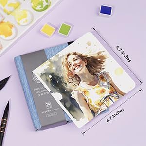 Lightwish Square Watercolor Journal, 100% Cotton, 300gsm/140lb, 24 Sheets Cold - Image 6